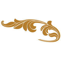 Golden vintage baroque ornament, corner. Retro pattern antique style acanthus. Decorative design element filigree calligraphy vector. - stock vector	
