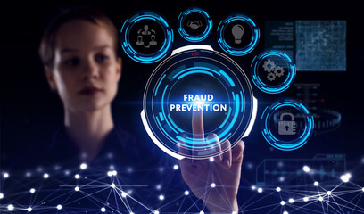 Business, Technology, Internet and network concept. Young businessman working on a virtual screen...