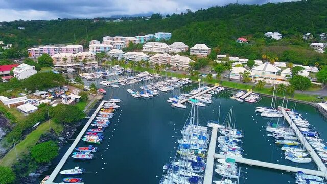 Marina full of sailboats