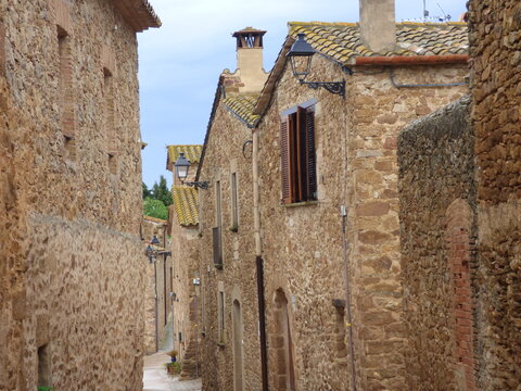 Medieval Village in Girona. Catalonia,Spain