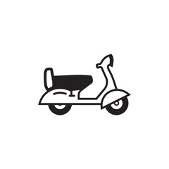 Fototapeta premium Scooter black and white simple icon vector