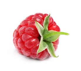 Delicious fresh ripe raspberry isolated on white