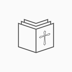 bible book icon, religion vector