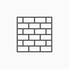 brick wall icon, wall vector