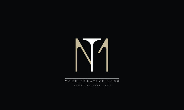 MT ,TM ,M ,T Letter Logo Design with Creative Modern Trendy Typography