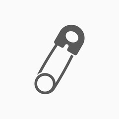 safety pin icon, pin vector illustration