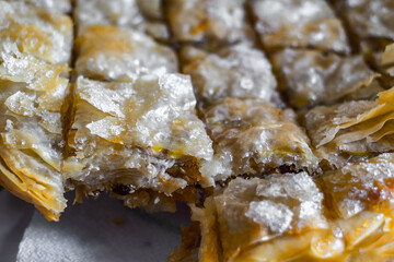 Fototapeta premium fresh apple pie with sugar