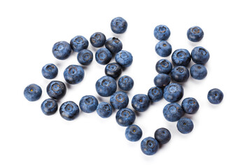 heap of blueberries isolated on white background
