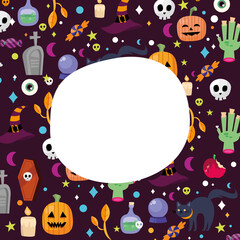 Halloween cartoons background with space for text vector design