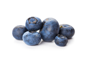heap of blueberries isolated on white background