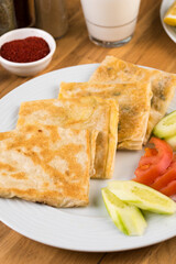 Delicious Turkish Food Gozleme - Gozleme stuffed pastry.