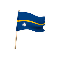 Nauru flag on white background
