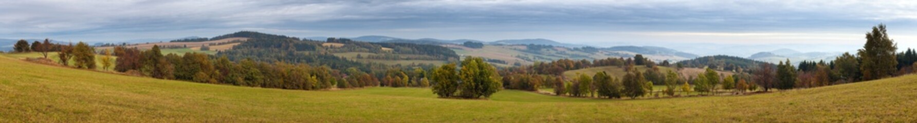 autumn panorama from bohemian and moravian highland