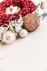 Christmas wreath on white background