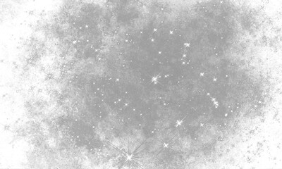 black and white grunge space grainy background with noise and stars