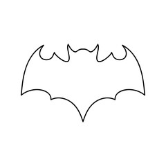 Doodle bat isolated on white. Hand drawing line art. Sketch halloween symbol. Vector stock illustration. EPS 10