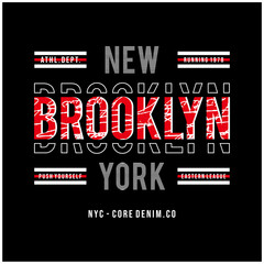 new york city typography t shirt graphics, vector