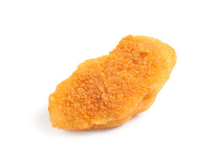 Delicious fried chicken nugget isolated on white