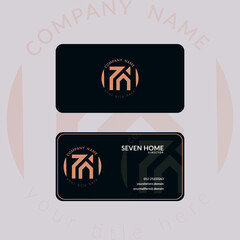 Luxury logo design. Line art logo design. Seven Home logo design business card design. Logo design for Real estate logo design
