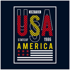 state of america typography  design for t shirt - vector illustration - Vector