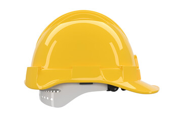 Yellow safety helmet or hard cap isolated on white with clipping path.