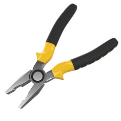 Yellow hand tool pliers for repair and installation