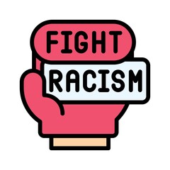 protest related fighting gloves with written text vector with editable stroke