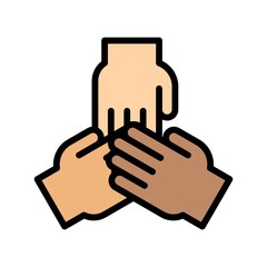 protest related united hands of public vector with editable stroke