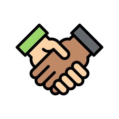 protest related hand shake with cuff vector with editable stroke
