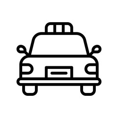 protest related police car with lights and mirror vector in lineal style,