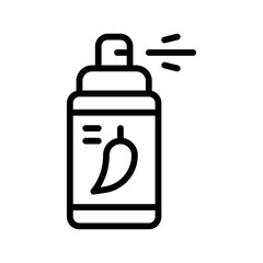 protest related police papper spray with red papper vector in lineal style,