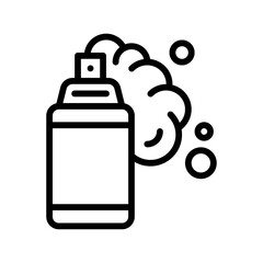 protest related police tear gas cylinder open with gas bubbles vector in lineal style,