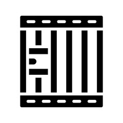 protest related police lockup with metal rod vector in solid design,