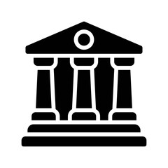 protest related bank building with circle vector in solid design,