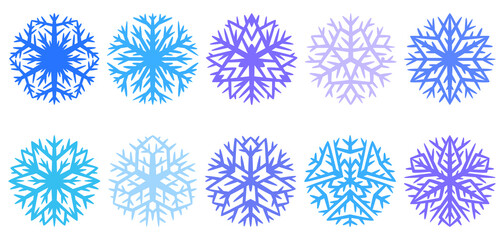 Set of winter snowflakes.