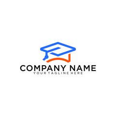 Graduation cap line icon. Education icon for web and graphic design. Line style logo. Vector illustration.