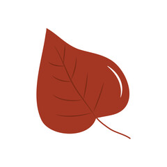 linden leaf icon, flat style