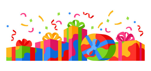 Background with gift boxes.