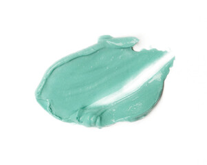 Natural cosmetic face mud sample isolated on white. Skin clay smear close up.