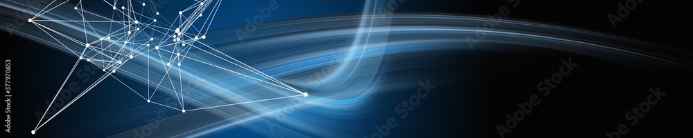 Poster abstract plexus and elegant wave panorama design illustration with space for text