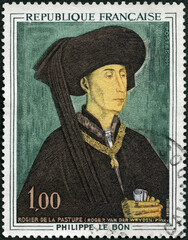 FRANCE - 1969: shows Philip the Good, by Roger van der Weyden, 1969