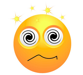 illustration yellow smile under hypnosis  