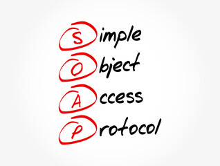 SOAP - Simple Object Access Protocol acronym, technology concept background