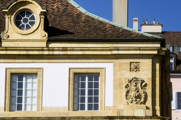 Fototapeta premium The Palace du Peyrou, large mansion , in Neuchatel, switzerland