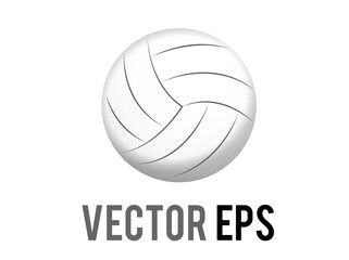 Vector round, white ball for volleyball sport game emoji icon