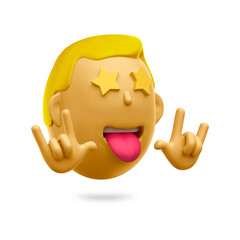 Rocker Emoji Illustration 3d Render