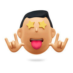 Rocker Emoji Illustration 3d Render
