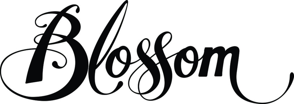 Blossom - custom calligraphy text