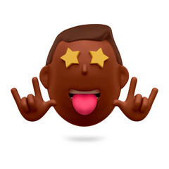 Rocker Emoji Illustration 3d Render