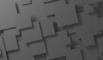 3d illustration gray background with flat squares at different levels